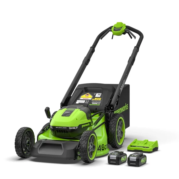 Fűnyíró fűgyűjtős akkumulátoros készlet Greenworks MO48L424-01 akku és töltővel