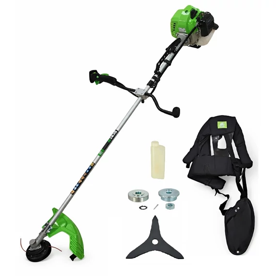 MAMMUT M143B benzines bozótvágó 42,7 cm3-es kétütemű motorral, 1,25 kW teljesítménnyel, kertek és gazos területek karbantartásához.