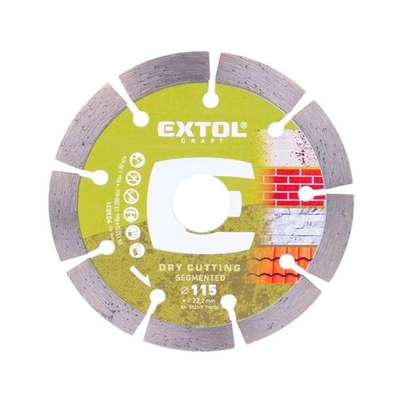 gyémántvágó szegmenses; 115×22,2mm, max.13.300 f/min