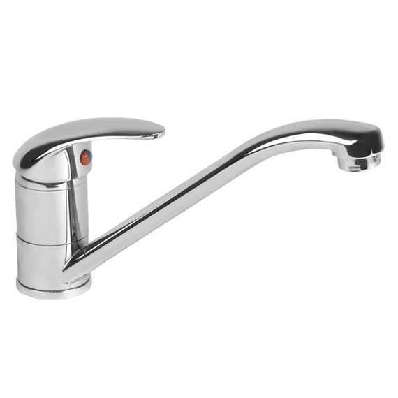 mosogató-mosdó csaptelep 35mm kerámia betét, álló, egykaros, fényes, 22cm hosszú,