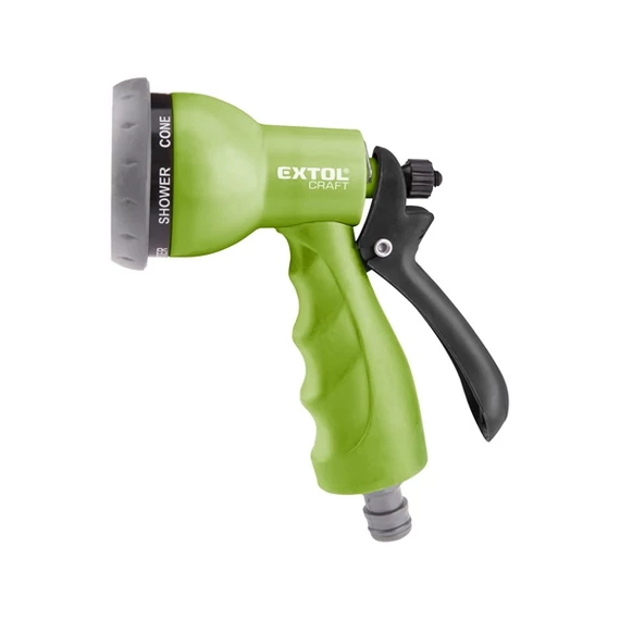 pisztoly szórófej, locsoló, ergonomikus ; műanyag 7 féle sugár, kuplung csatlakozóval