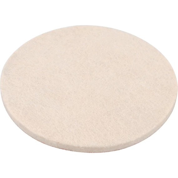 polírkorong, gyapjú/filc keverék, fehér; 115 mm, 7 mm vastag, tépőzáras