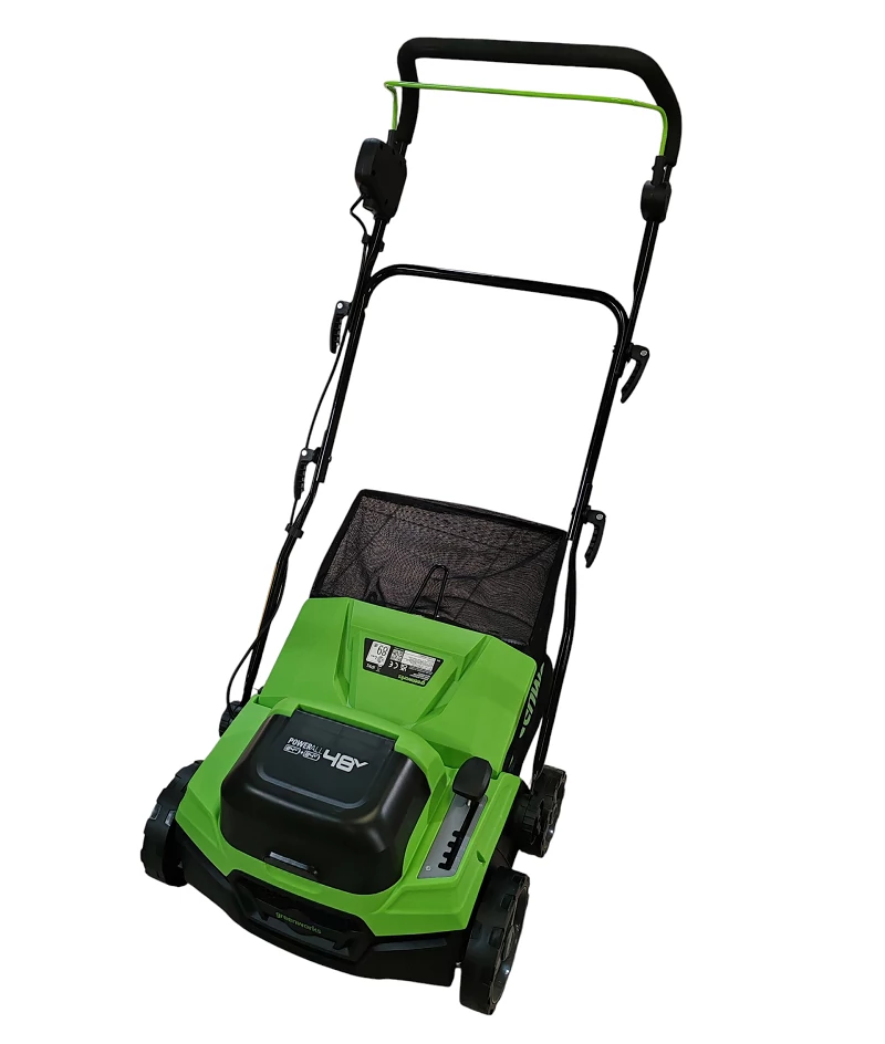 Gyepszellőztető gyűjtős akkumulátoros Greenworks GD2X24SC38II 2x24v akkumulátor és töltő nélkül