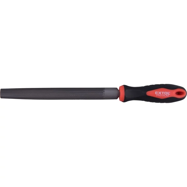 fémreszelő 200mm félkerek, T12 acél,  vágat 2, finom, TPR gumis műanyag nyél