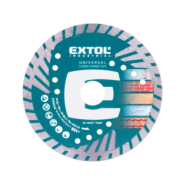 gyémántvágó, ipari korong,TURBO,gyors vágás; 125×22,2mm, száraz és vizes vágásra