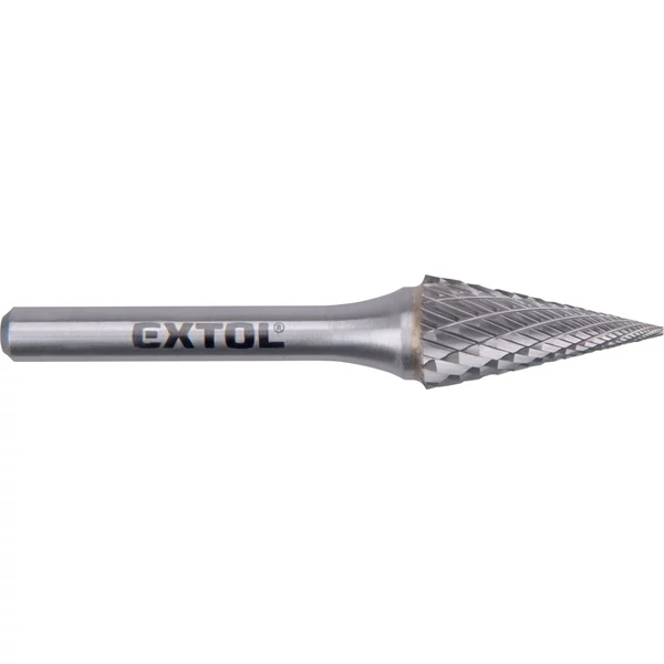 keményfém turbómaró (rotormaró), kúpos, hegyes orrú, 12×25mm átmérő/ 6mm szár, keresztfogazás