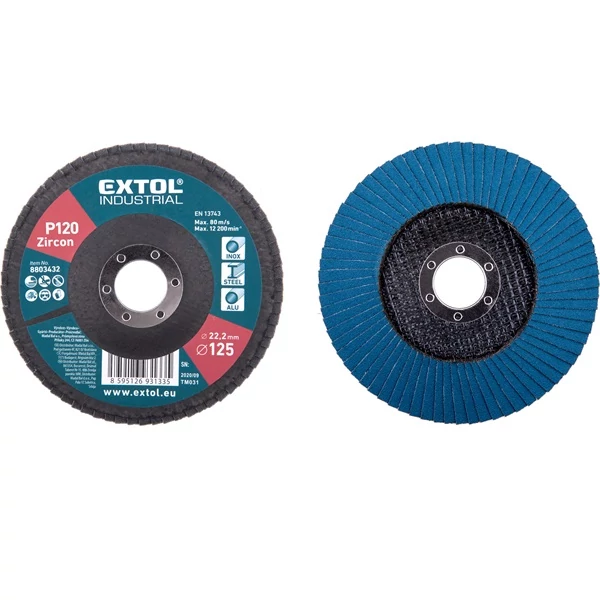 lamellás csiszoló INOX, acél és ALU munkadarabok csiszolására, 125×22mm; P120