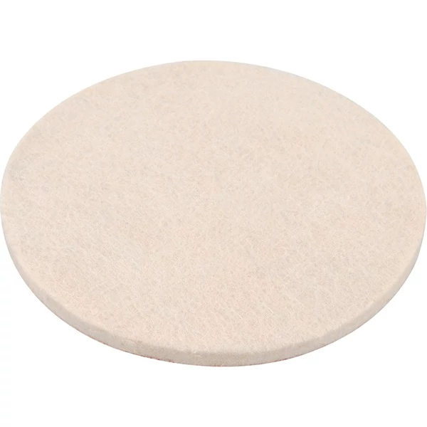 polírkorong, gyapjú/filc keverék, fehér; 115 mm, 7 mm vastag, tépőzáras